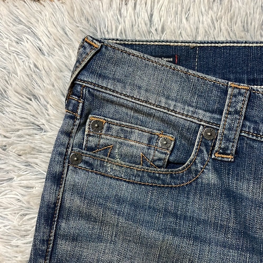 Men’s True Religion Jeans Finn Slim Tapered Frayed Ankle Zip size 32 - Picture 6 of 16
